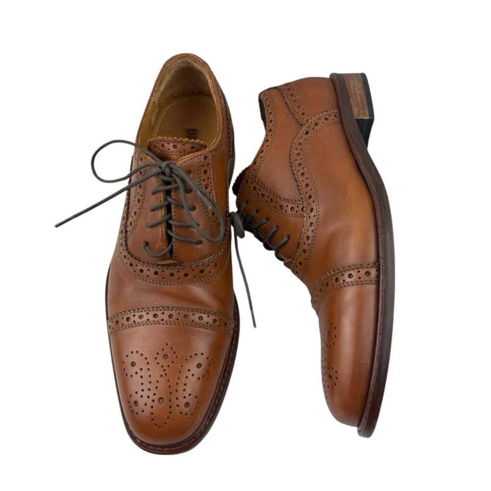 Broletto Baroque Mens Shoes 7.5 Brown Italian Leather Oxford Dress Quiet Luxury - Picture 3 of 12
